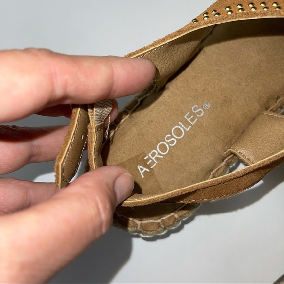 Aerosoles Brown Studded Leather Strappy Espadrille 7.5 - Picture 12 of 14